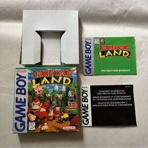 Donkey Kong Land BOX PAPERS ONLY Nintendo Original Game Boy Insert English Book